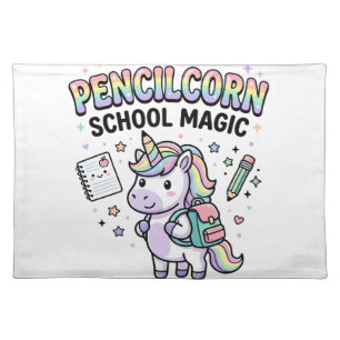 Unicorn Pencilcorn School Magic Charming Merch Des Cloth Placemat