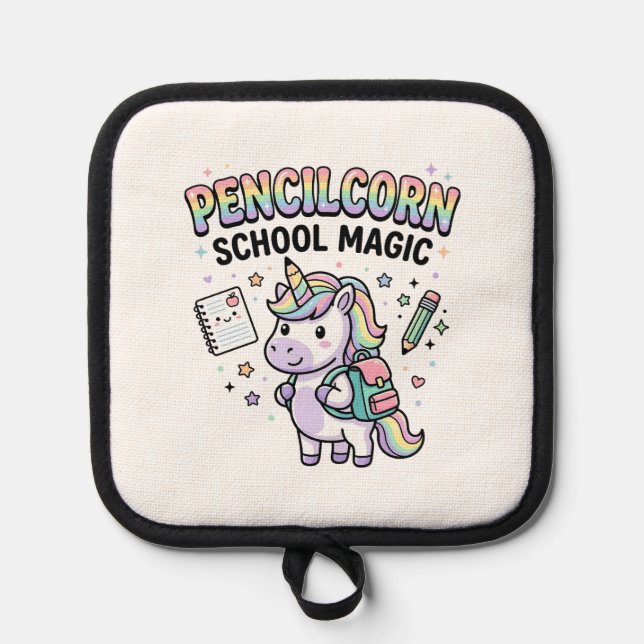 Unicorn Pencilcorn School Magic Charming Merch Des Pot Holder (Front)