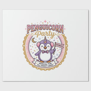 Unicorn Penguicorn Party POD Ready Zazzle Design_1 Wrapping Paper