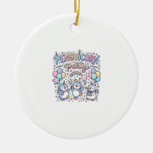 Unicorn Penguicorn Party Premium Vector Vector Des Ceramic Ornament