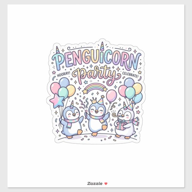 Unicorn Penguicorn Party Premium Vector Vector Des Sticker (Sheet)