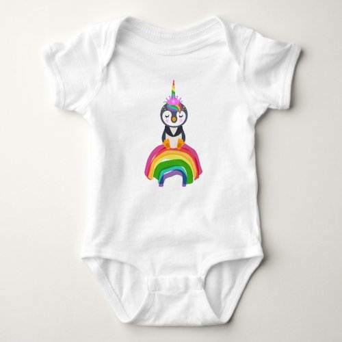 unicorn penguin baby bodysuit