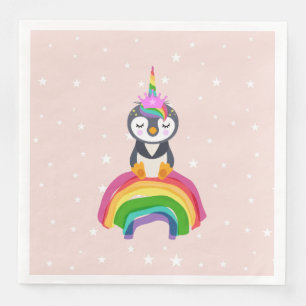 Unicorn penguin paper dinner napkins