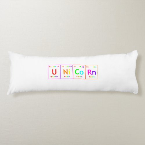 UNiCoRn Periodic Table Elements Word Rainbow Color Body Pillow
