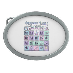Unicorn Periodic Table of Magic Graphic Design Mer Belt Buckle