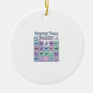 Unicorn Periodic Table of Magic Graphic Design Mer Ceramic Ornament