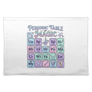 Unicorn Periodic Table of Magic Graphic Design Mer Cloth Placemat