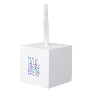 Unicorn Periodic Table of Magic Graphic Design Mer Cube Ornament