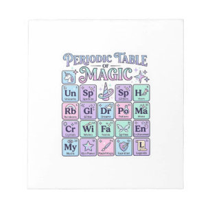 Unicorn Periodic Table of Magic Graphic Design Mer Notepad
