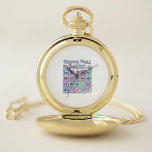 Unicorn Periodic Table of Magic Graphic Design Mer Pocket Watch