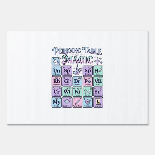 Unicorn Periodic Table of Magic Graphic Design Mer Sign