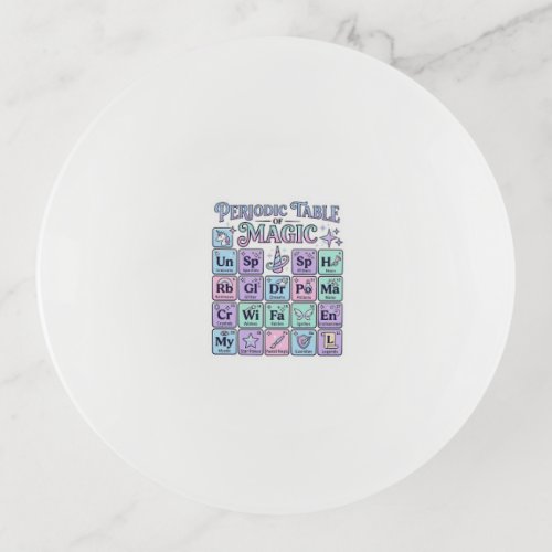 Unicorn Periodic Table of Magic Graphic Design Mer Trinket Tray