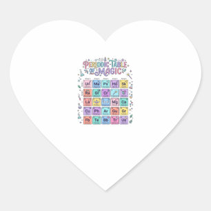 Unicorn Periodic Table of Magic Trendy Cute Gift D Heart Sticker
