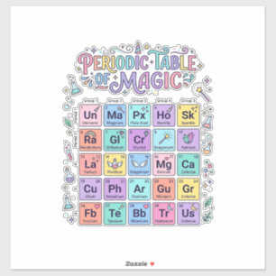 Unicorn Periodic Table of Magic Trendy Cute Gift D Sticker
