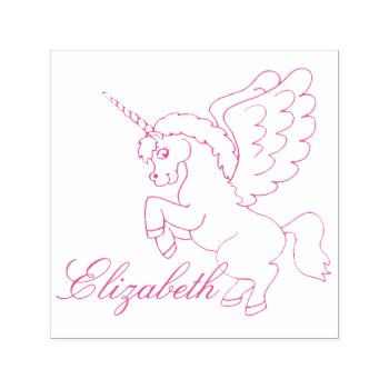 Unicorn Personalize Self-inking Stamp by ironydesigns at Zazzle