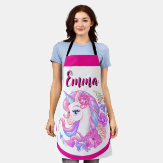 unicorn & personalize your name  apron