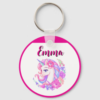 unicorn & personalize your name  keychain