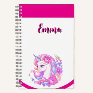 unicorn & personalize your name  notebook