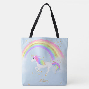 Unicorn Personalized Bag   Gold Rainbow