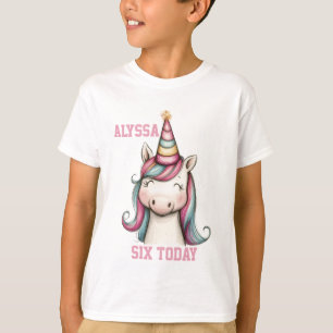 Unicorn personalized birthday girl t-shirt