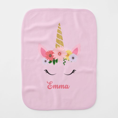 Unicorn Personalized Burping Cloth