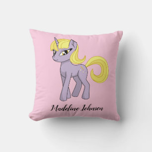 Unicorn Personalized Girl Throw Pillow