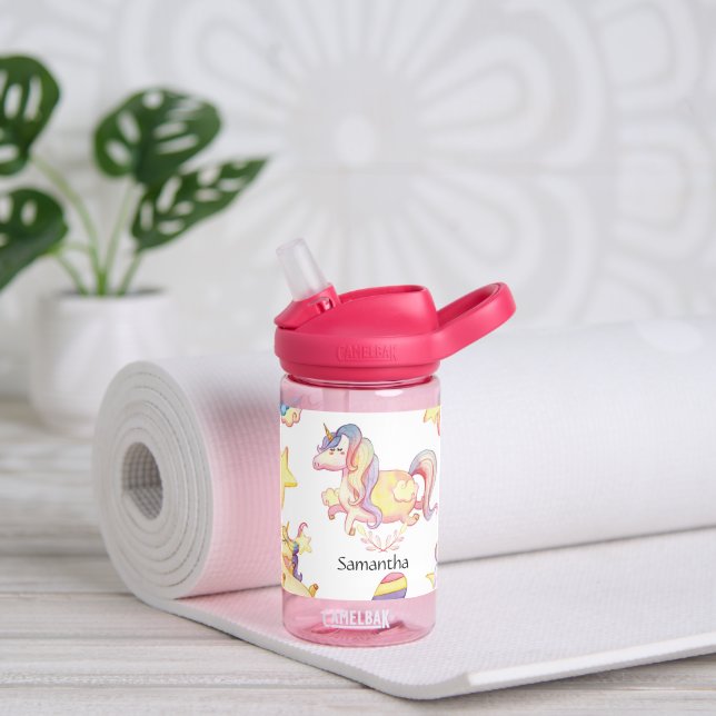 Unicorn Personalized kids water bottle (Yoga)