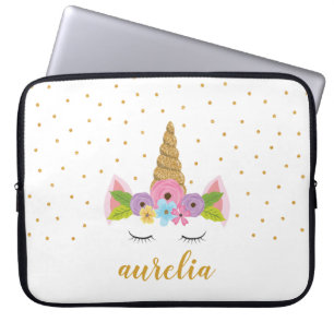 Unicorn Personalized Laptop Sleeve Custom Color