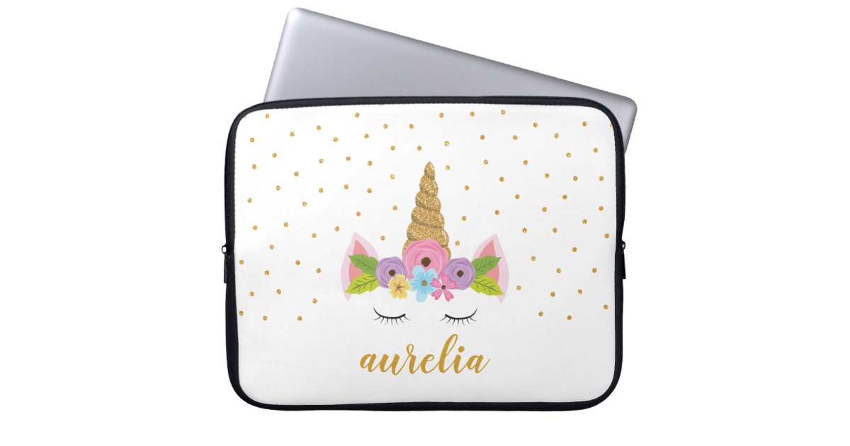 Unicorn Personalized Laptop Sleeve Custom Color Zazzle