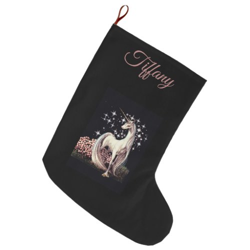 Unicorn Personalized  Large Christmas Stocking