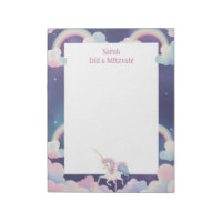 Unicorn Personalized Mitzvah Note pad