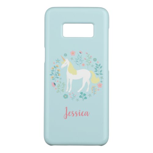 Unicorn Personalized Name Aqua Case_Mate Samsung Galaxy S8 Case