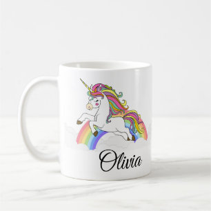 Unicorn Personalized Name Cute Coffee Mug