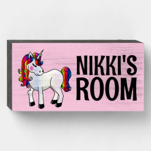UNICORN PERSONALIZED NAME PINK Wood Sign