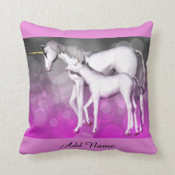 Unicorn Personalized Pink Purple Pillow