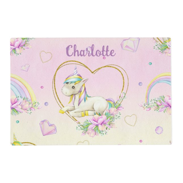 Unicorn Personalized    Placemat (Front)