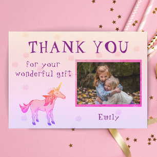 Unicorn Personalized Thank you Girl Photo