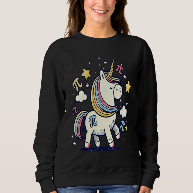 Unicorn Pi Symbol Pi Day Sweatshirt (Front)