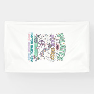 Unicorn Pilates and Pixie Dust Bold Typography T-S Banner