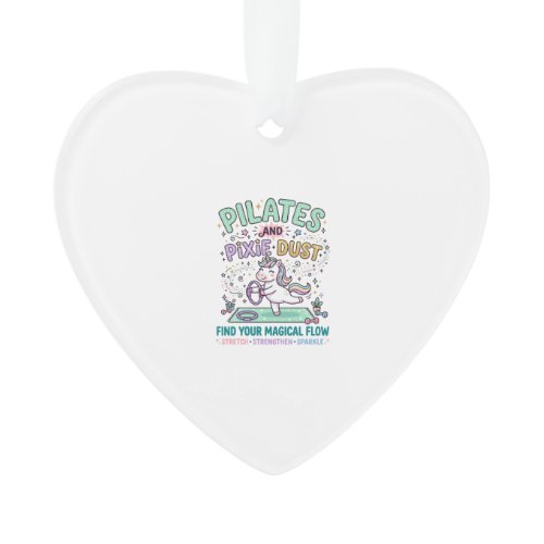 Unicorn Pilates and Pixie Dust Bold Typography T-S Ornament
