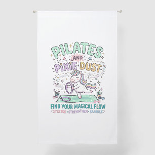 Unicorn Pilates and Pixie Dust Bold Typography T-S Sheer Curtains