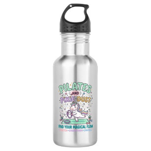 Unicorn Pilates and Pixie Dust Bold Typography T-S Stainless Steel Water Bottle