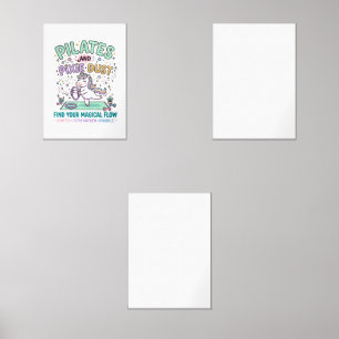 Unicorn Pilates and Pixie Dust Bold Typography T-S Wall Art Sets