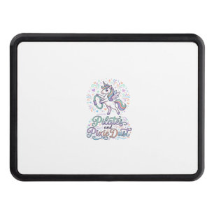 Unicorn Pilates and Pixie Dust White Background Ve Hitch Cover