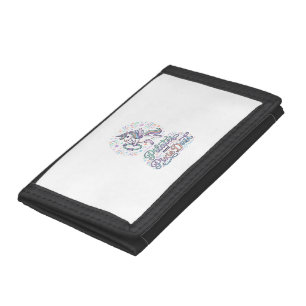 Unicorn Pilates and Pixie Dust White Background Ve Tri-fold Wallet