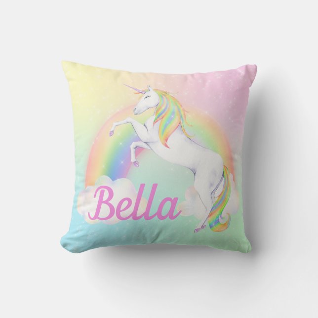 Unicorn Pillow with Name (Front)