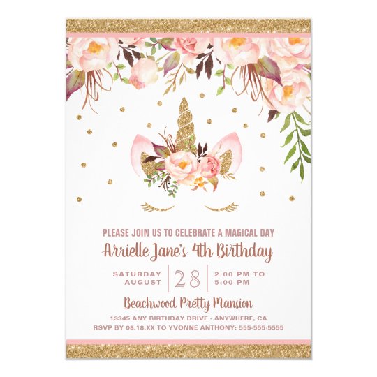 unicorn pink and gold