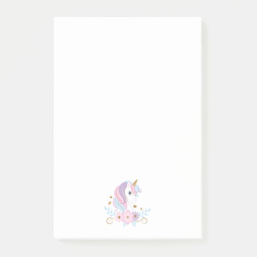 Unicorn Pink Blue Gold Girly  Post_it Notes