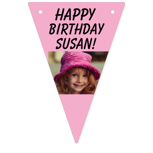 UNICORN PINK custom photo bunting banner (Eighth Flag)