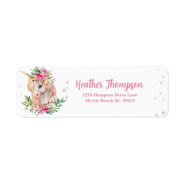 Unicorn Pink Floral   Label (Front)